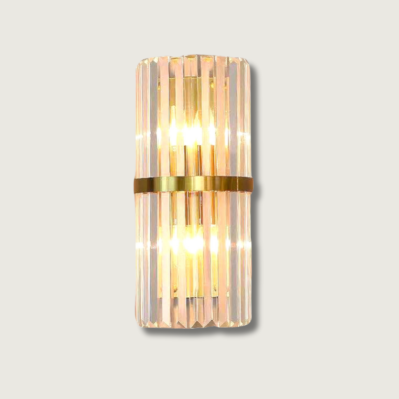 Crystal Wall Sconce Gold Band Prism Design - Product showcase