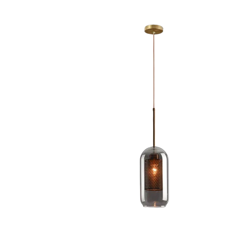 Modern Glass Pendant Light Gold Mesh Iron Shade - Product detail 12
