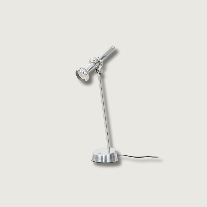 Industrial Table Lamp Adjustable Chrome Metal Design - Product showcase