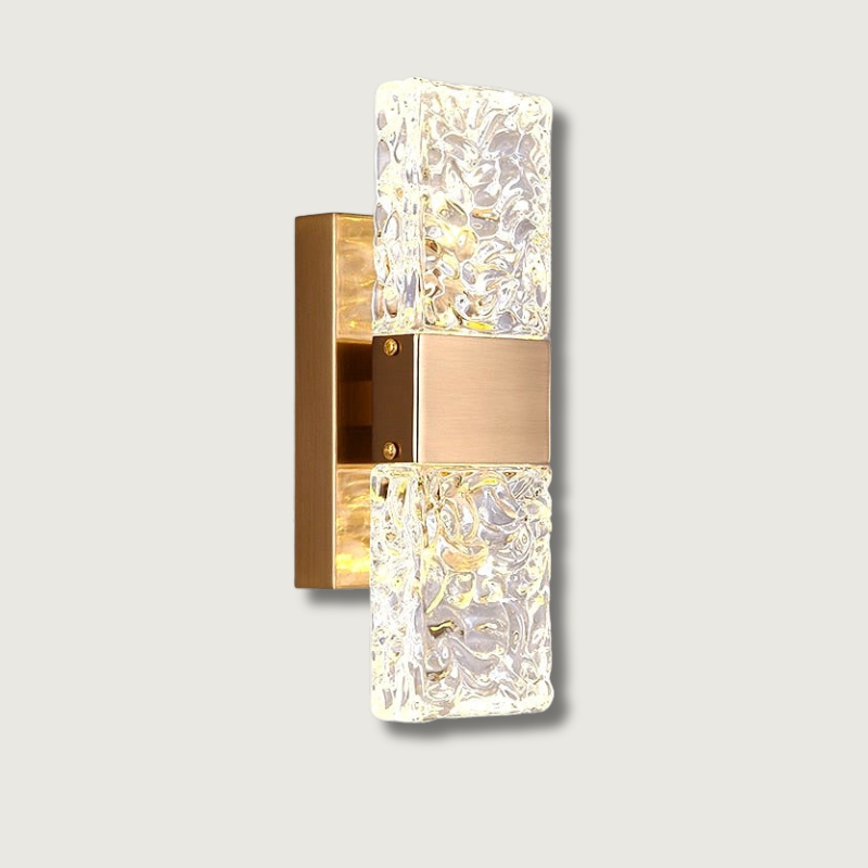 Modern Crystal Wall Sconce Gold Brushed Finish - Product showcase