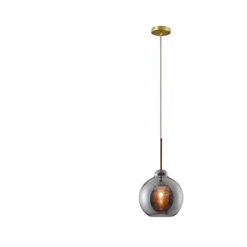 Modern Glass Pendant Light Gold Mesh Iron Shade - Product detail 14