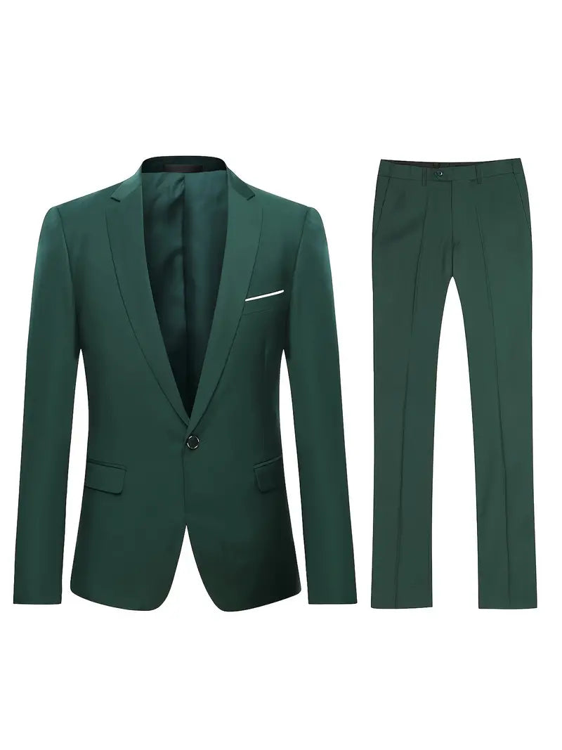 Modern Slim Fit Suit  Sky Blue Two-Piece Business Attire - Product detail 9