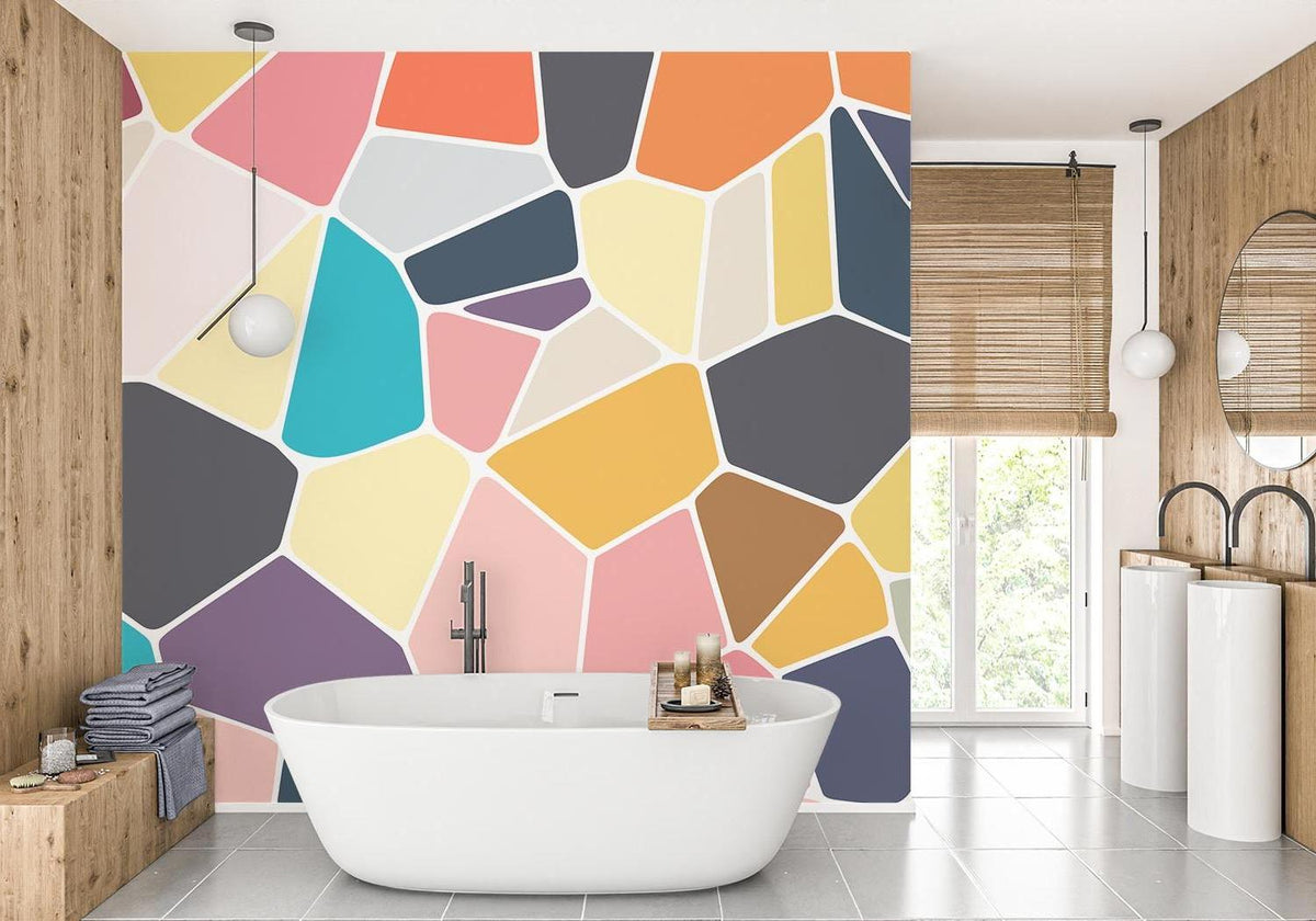 Geometric Mural Wallpaper | Modern Abstract Mosaic Design