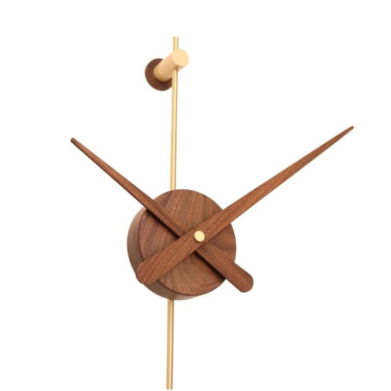Minimalist Pendulum Wall Clock  Wood and Gold Design - Product detail 4