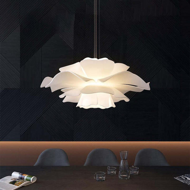 Modern Floral Pendant Light White Petal Design - Product detail 9