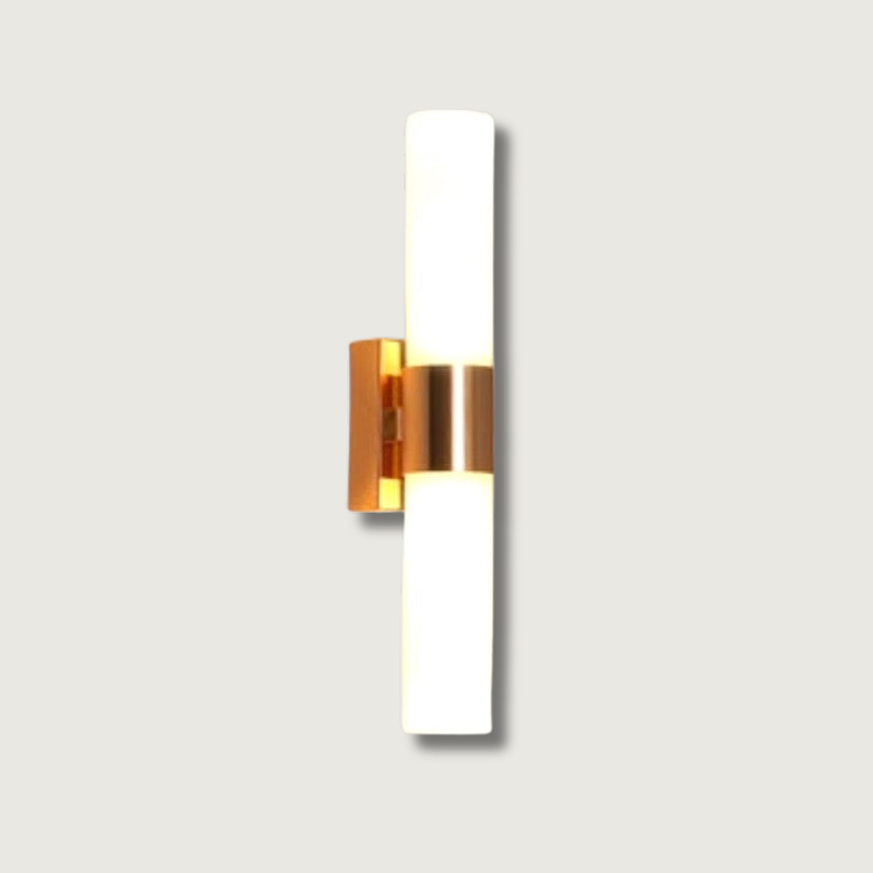 Modern LED Wall Sconce Gold Aluminum Dual Light - Product showcase