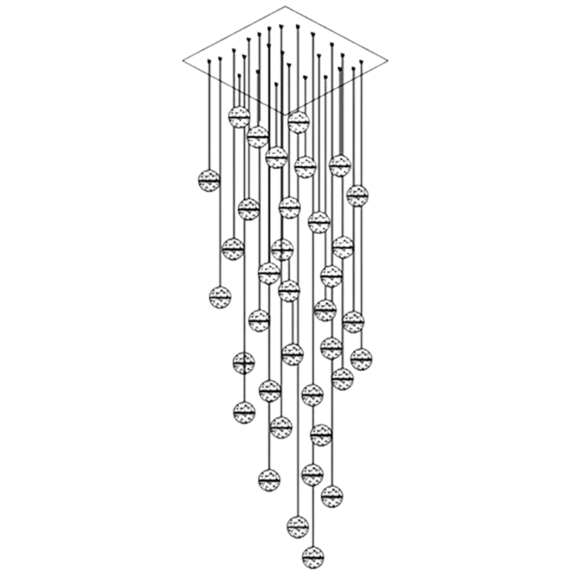 Modern Crystal Pendant Light Seeded Glass Sphere Cluster - Product detail 16