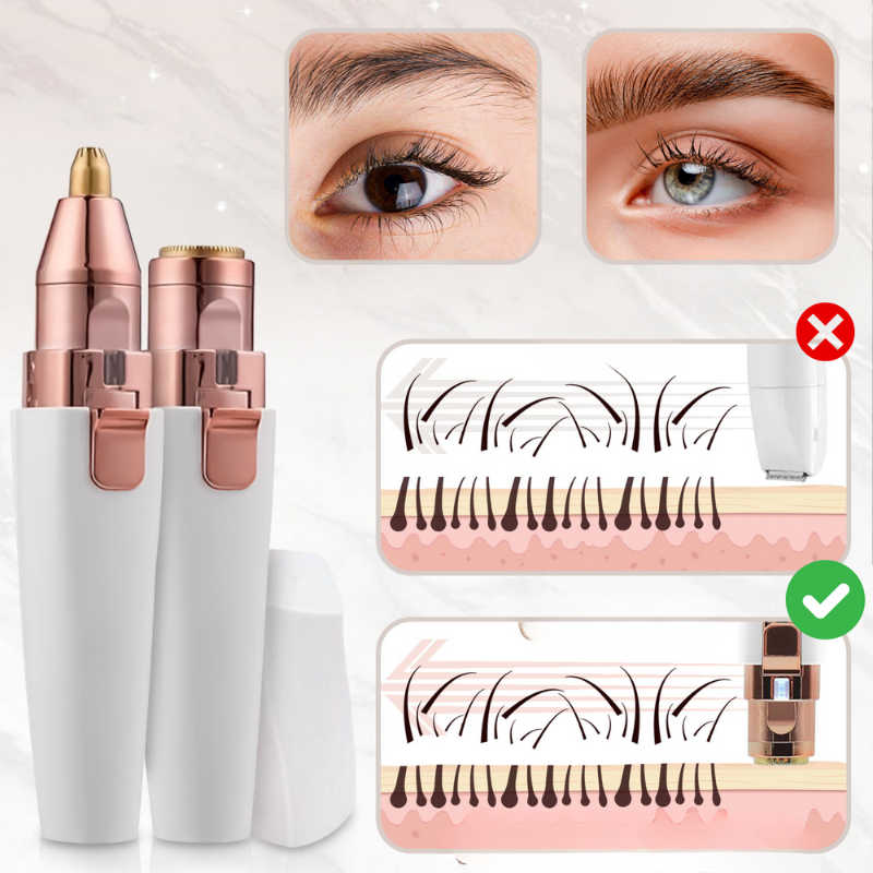 Electric Facial Hair Trimmer  Rose Gold Dual Head Design - Detailed view