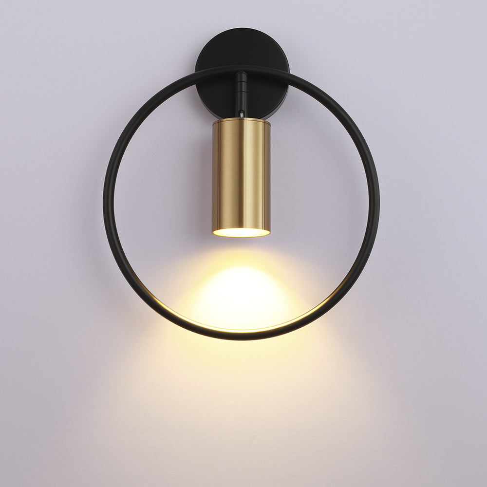 Modern Circle Wall Light Minimalist Black Metal Design - Product detail 8