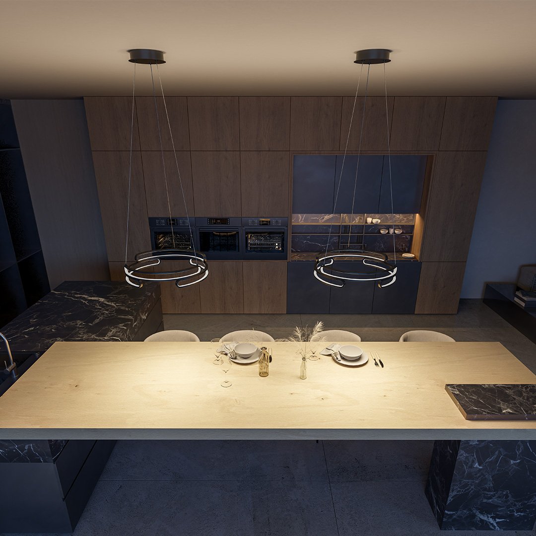 Modern LED Pendant Light  Circular Gold Metal Design - Product detail 10