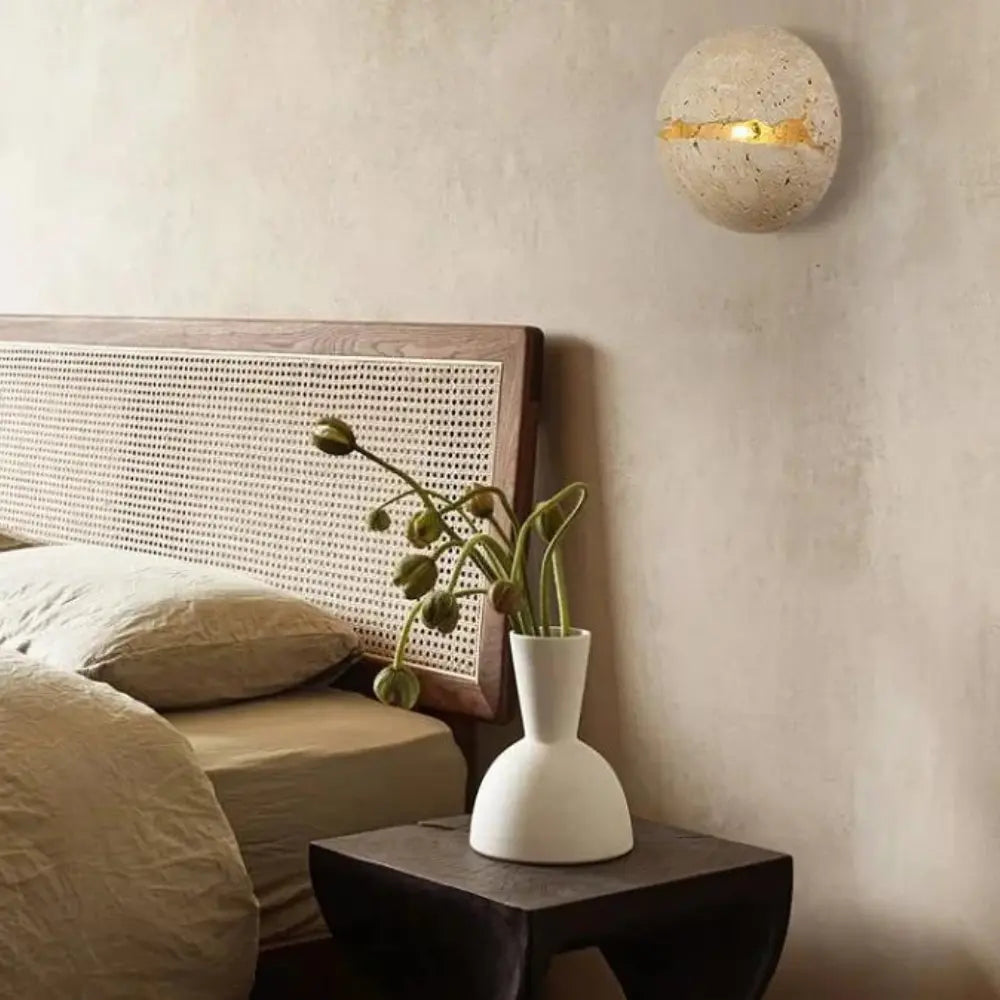 Modern Wall Sconce  Concrete Globe with LED Light Strip - Product example