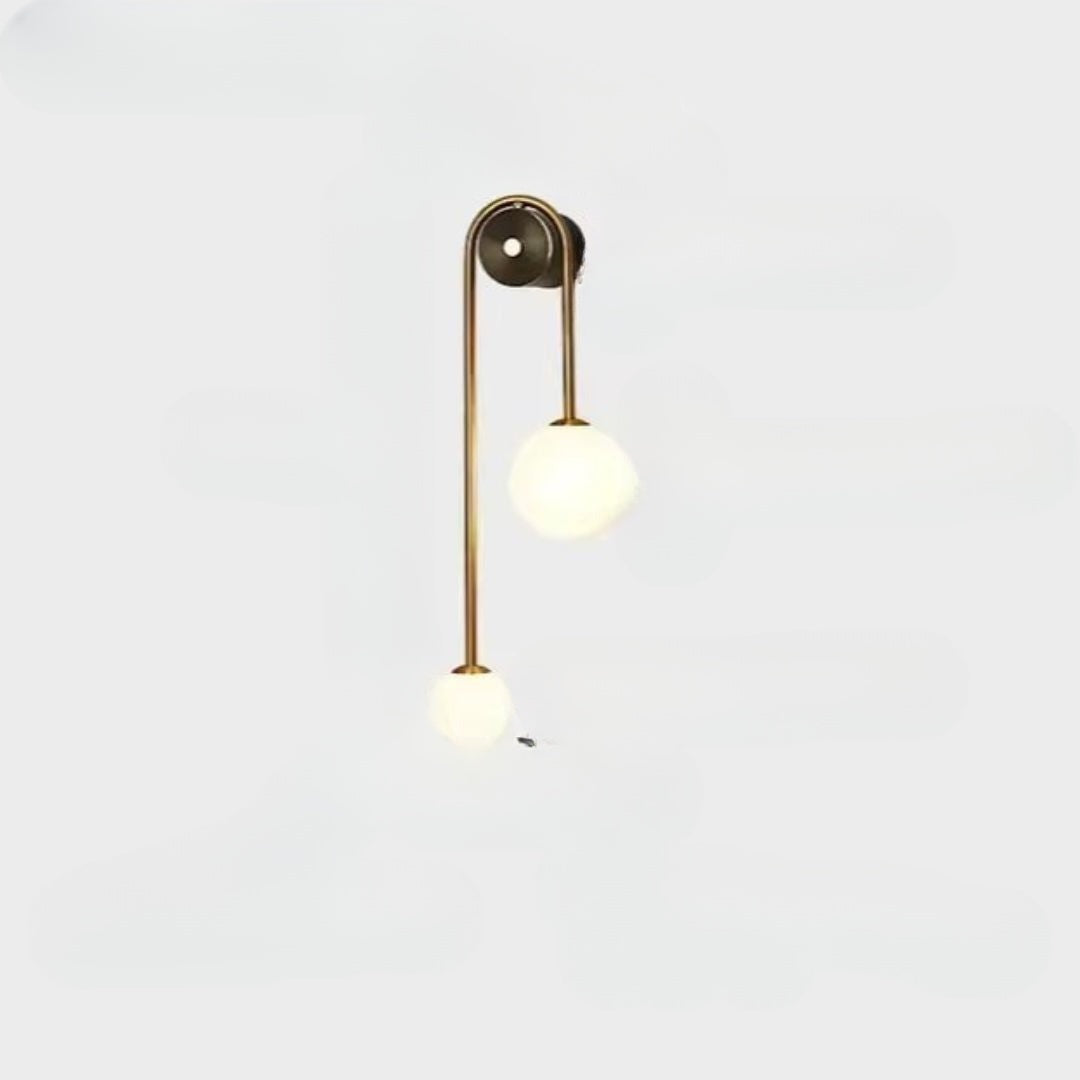 Modern Wall Light Dual Globe Glass LED Gold Design - Product detail 8