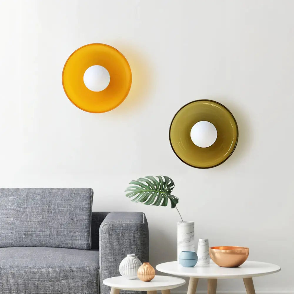 Modern Disc Wall Light Yellow Interior Accent Lamp - Product detail 6