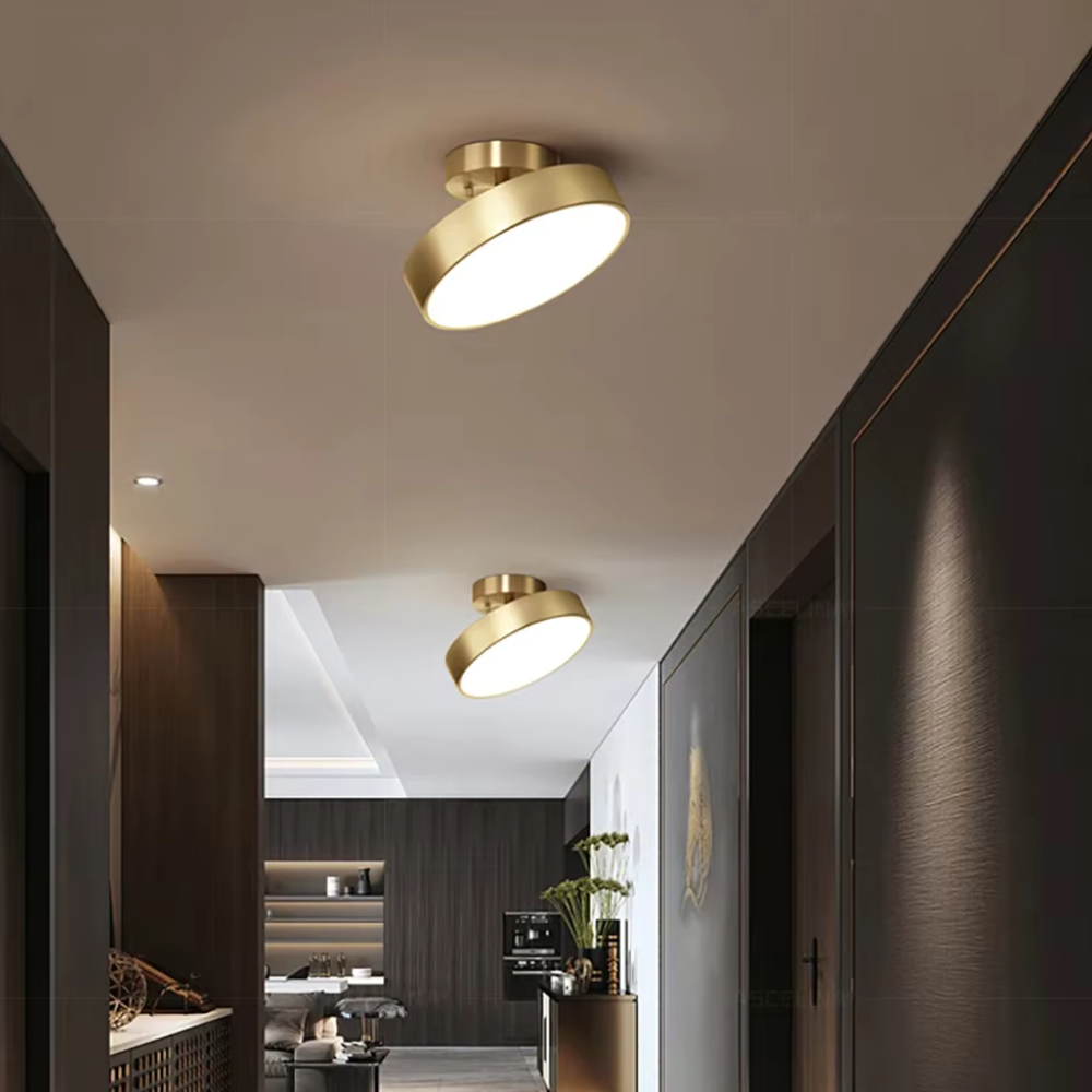 Modern Ceiling Light Brushed Gold Disc Design - Product example
