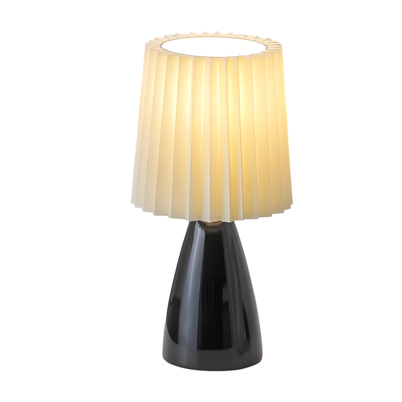 Modern Table Lamp Pleated Shade Glass Base - Product detail 4