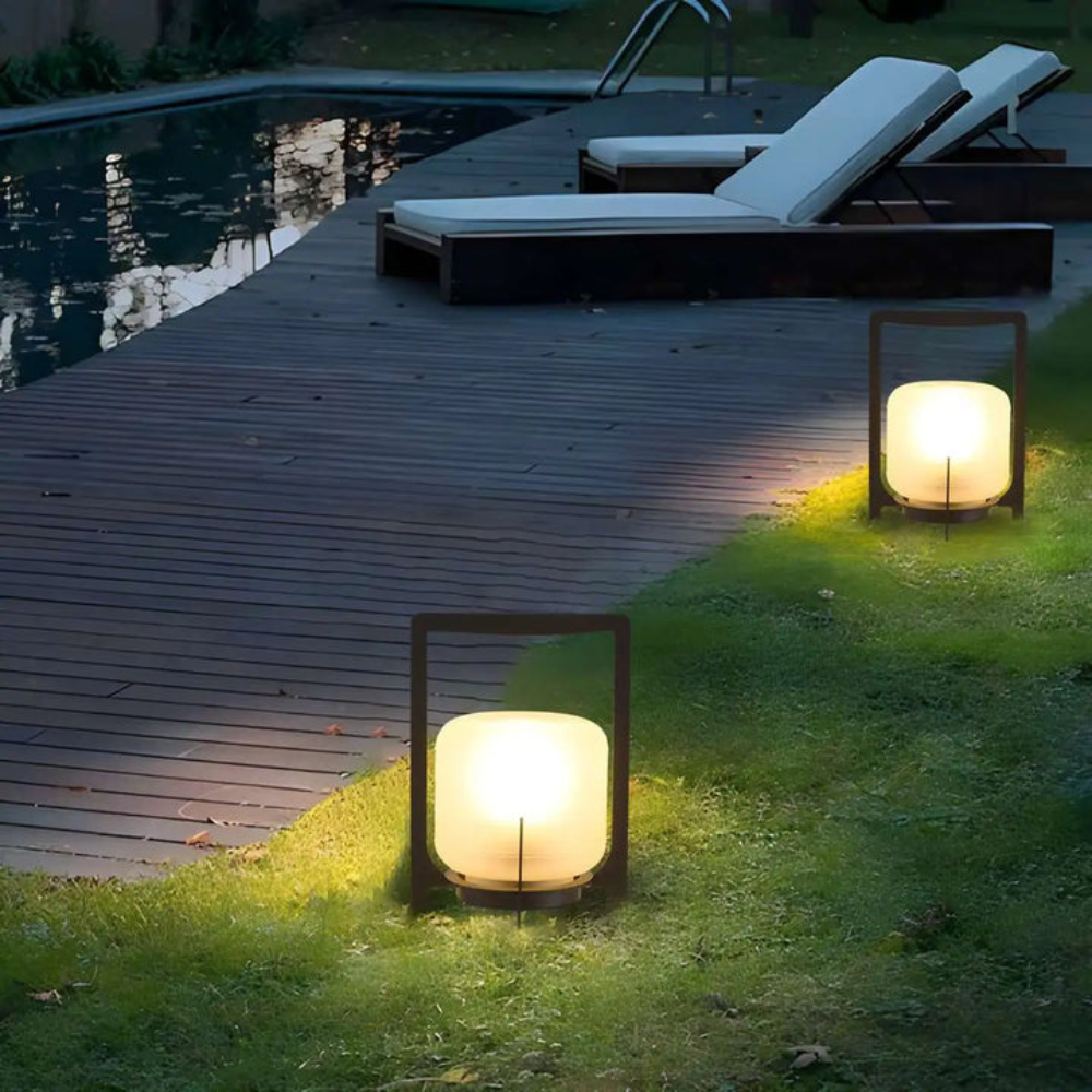 Modern Solar Wall Light  Framed Glass Lantern Design - Product example