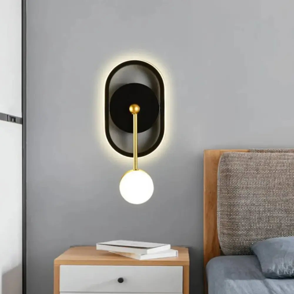 Modern Wall Sconce  Brass and Glass Globe Design - Product detail 4
