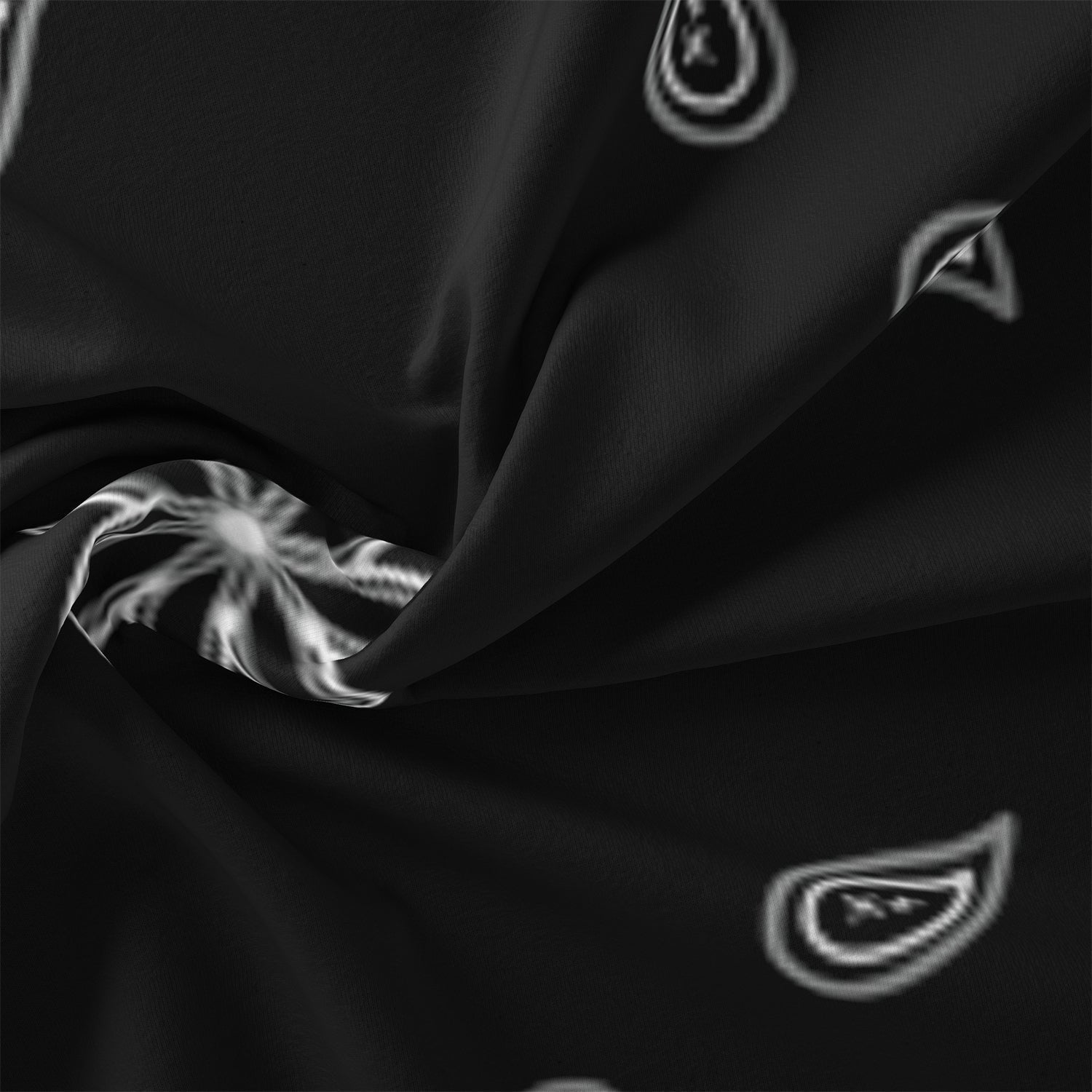 Mandala Cotton Bedding Set  Black Paisley Pattern Design - Detailed view