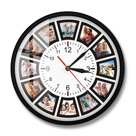 Personalized Photo Wall Clock  12 Frame Memory Collage Display - Product detail 4
