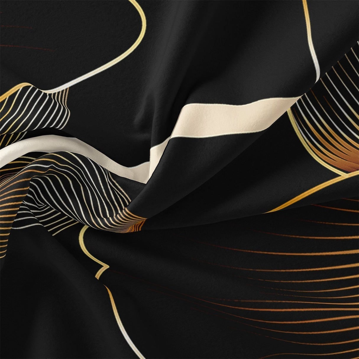 Luxury Floral Duvet Set  Black Gold Botanical Print - Product detail 4