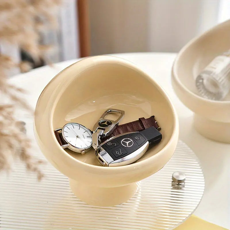 Modern Ceramic Key Holder Mushroom-Shaped Storage Bowl - Product detail 4