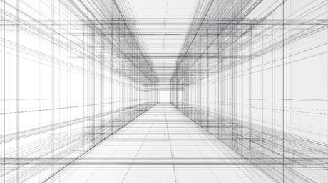 3D architectural perspective lines design file showing detailed geometric pattern