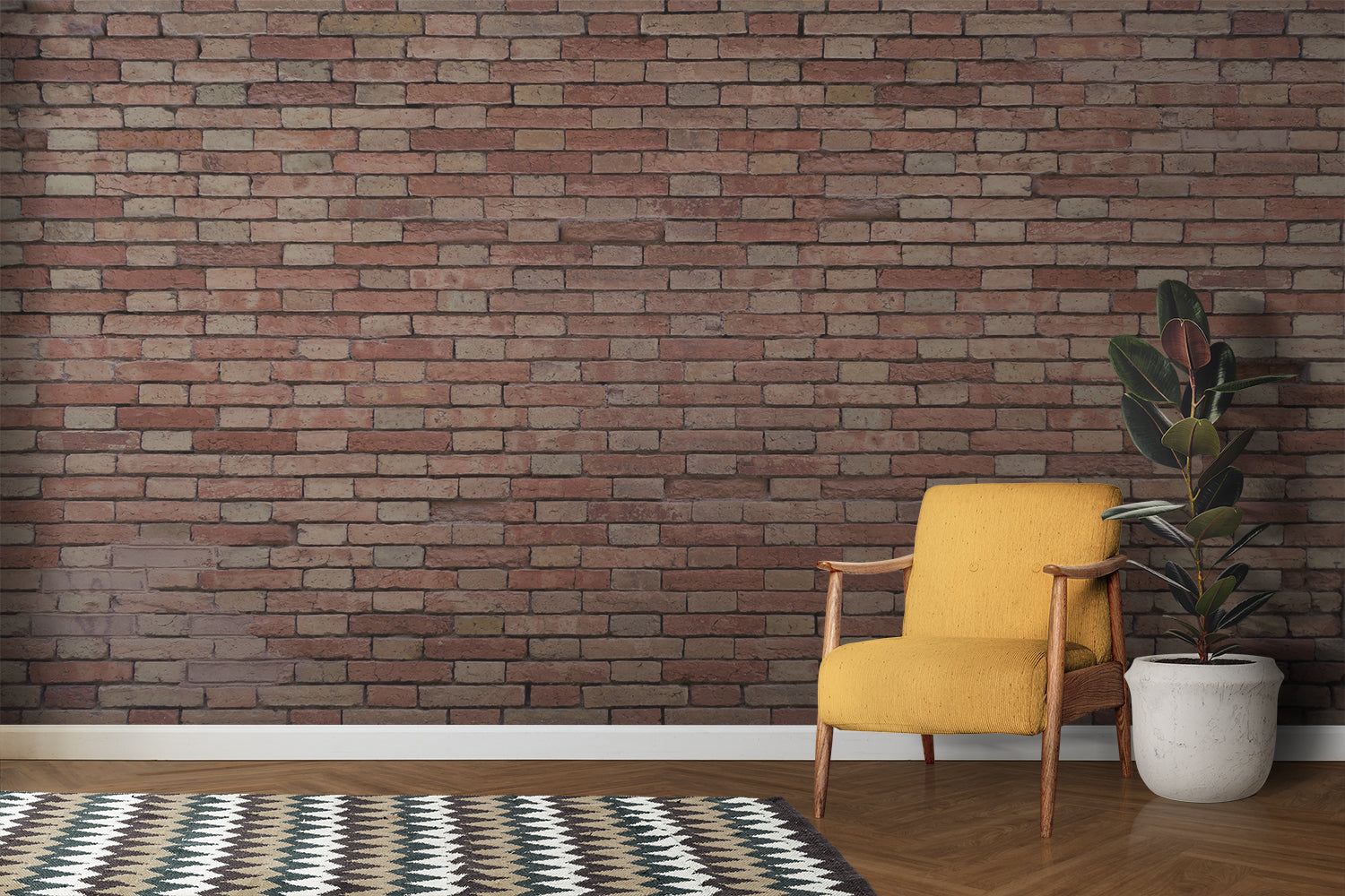 Modern grey geometric wallpaper transforming a hallway with dimensional effects