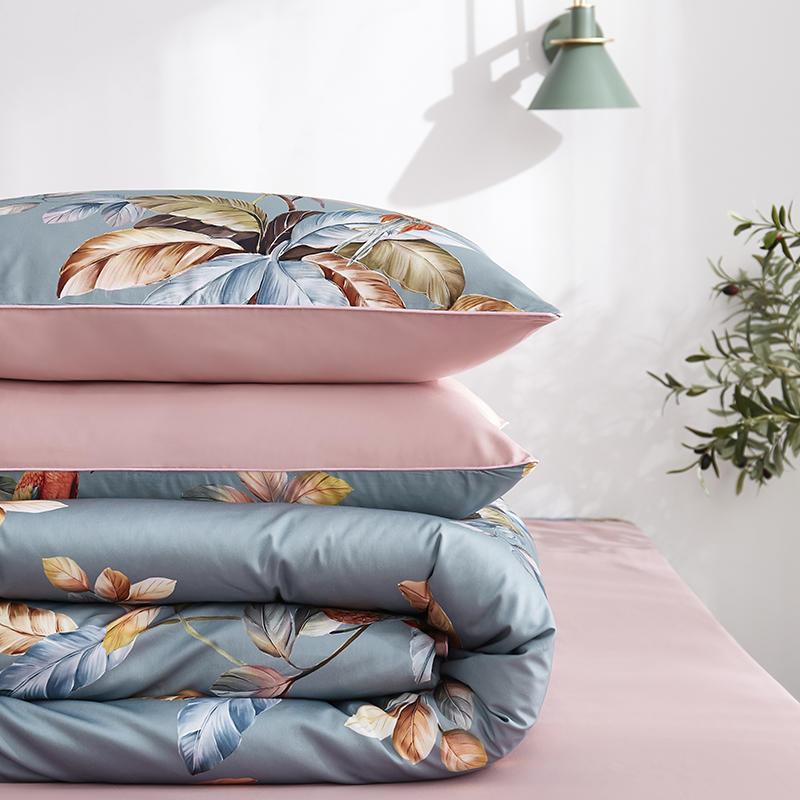 Luxury Egyptian Cotton Bedding  Botanical Birds Print Duvet Set - Product example