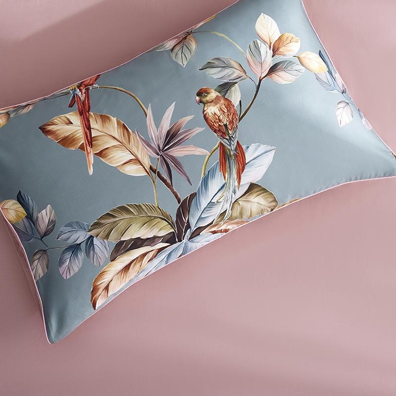 Luxury Egyptian Cotton Bedding  Botanical Birds Print Duvet Set - Product detail 4