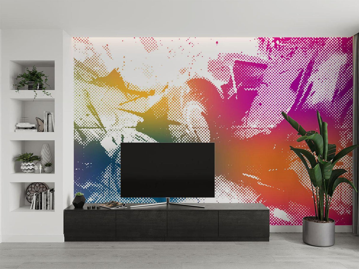 Carta da Parati Murale Astratta | Design Artistico Arcobaleno a Semitoni