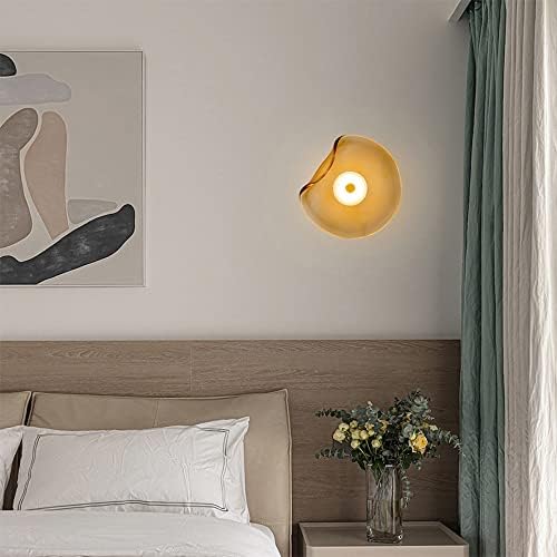 Modern LED Wall Sconce Amber Smoked Glass Design - Detailed view