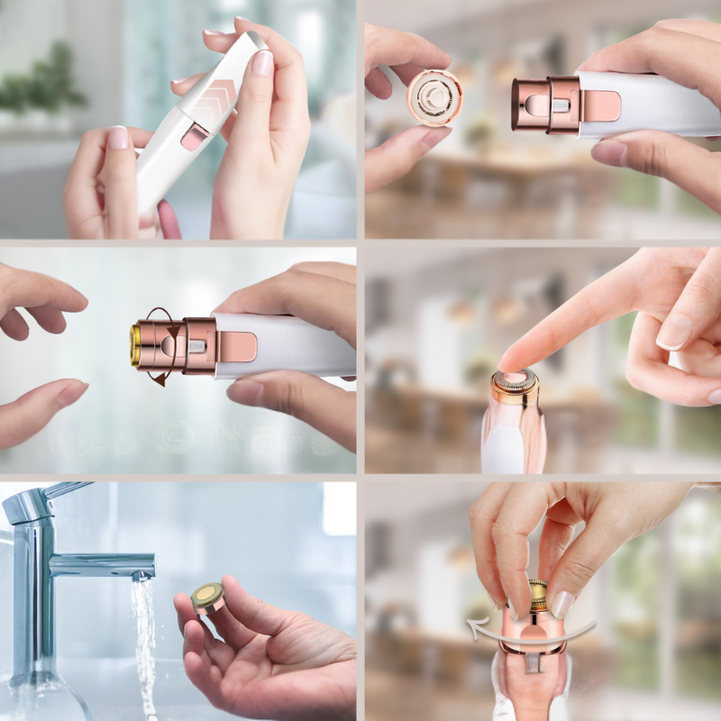 Electric Facial Hair Trimmer  Rose Gold Dual Head Design - Product detail 4
