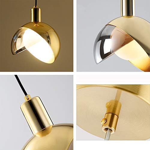 Modern Gold Pendant Light Smoke Glass Sphere Design - Product detail 8