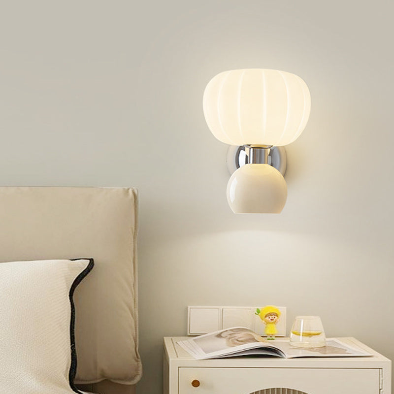 Modern LED Wall Lamp Cream Glass Shade Design - Product detail 5