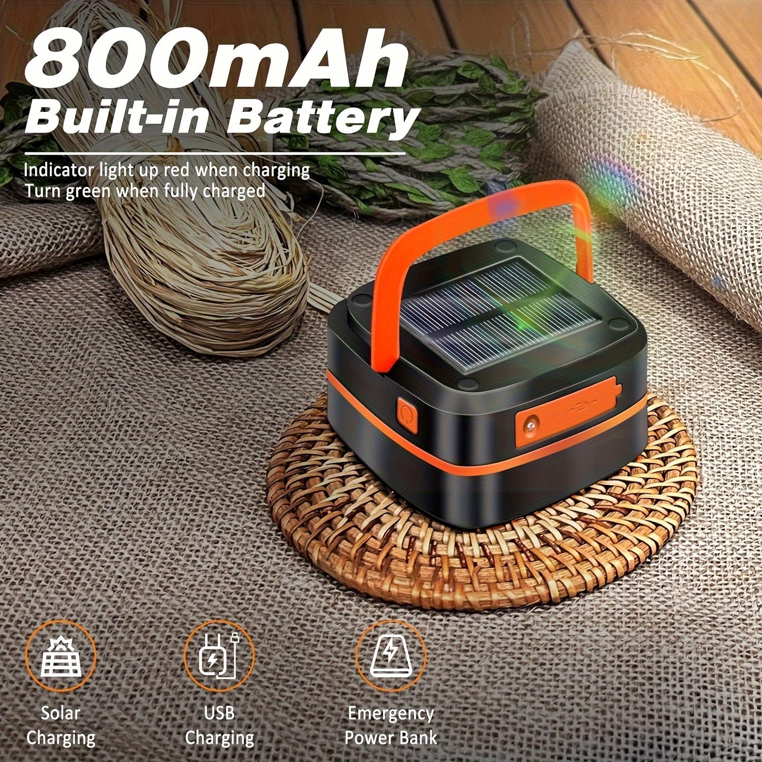 Solar LED Camping Lantern  Collapsible USB Rechargeable Design - Product detail 4