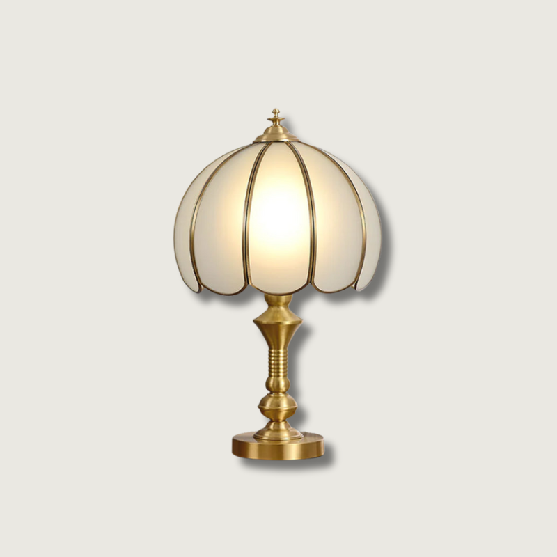 Vintage Brass Table Lamp  Tulip Glass Shade Design - Product showcase