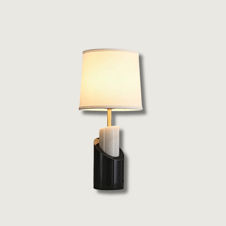 Modern Wall Sconce  Marble Base with Brass Accents - Product showcase