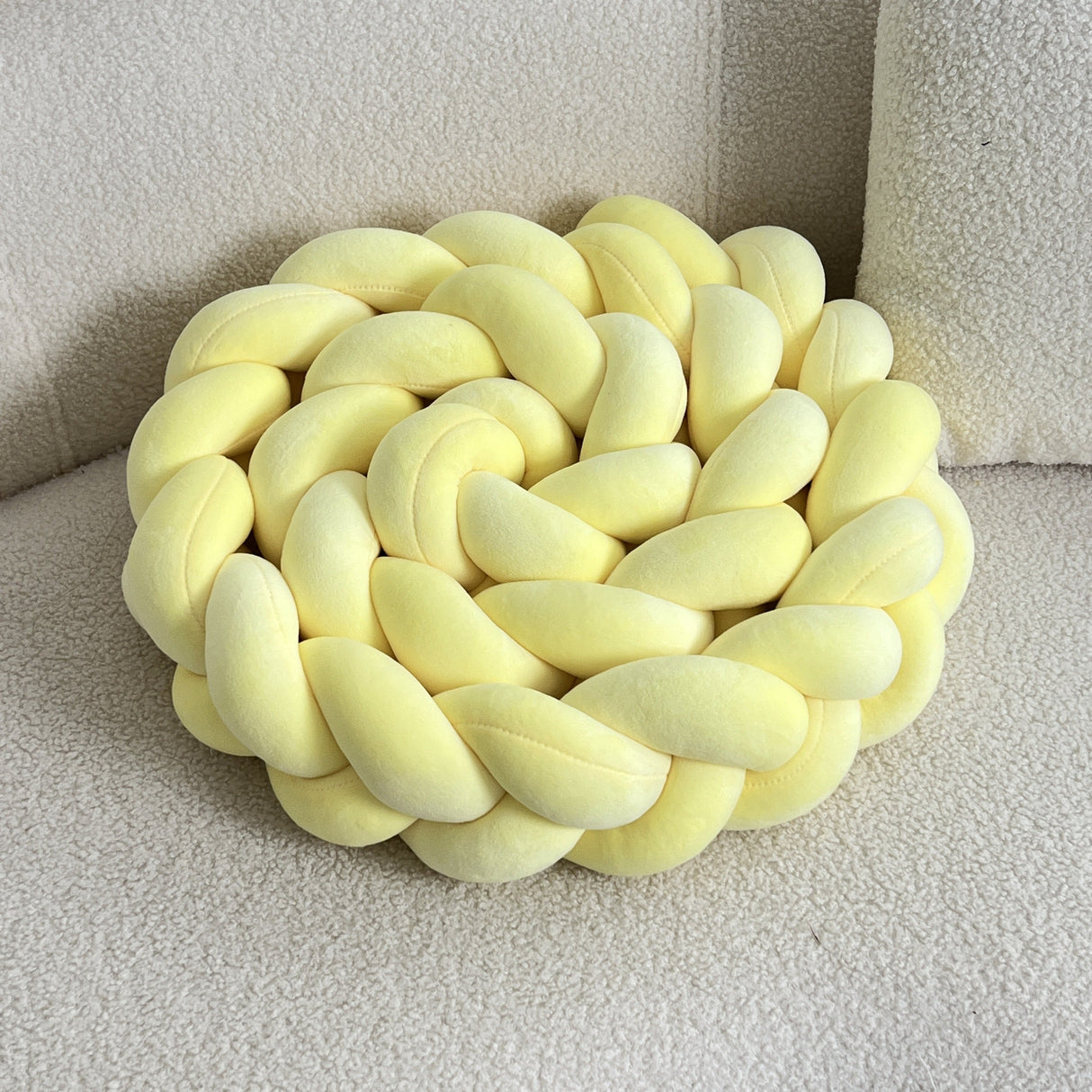 Braided Floor Cushion Chunky Knit Design in Cream - Product detail 18
