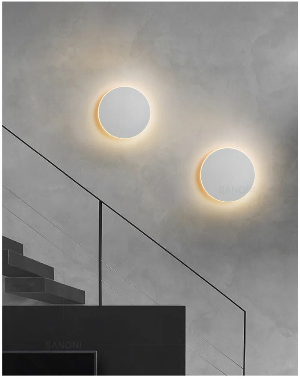 Modern LED Wall Light Circular Backlit Design - Product detail 5