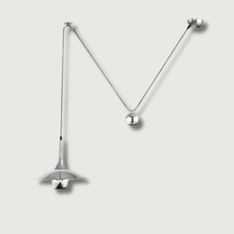 Modern Pendant Light Adjustable Chrome Swing Arm - Product showcase