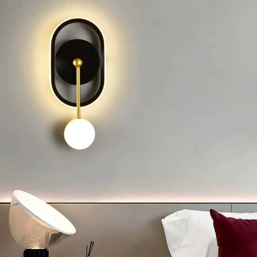Modern Wall Sconce  Brass and Glass Globe Design - Product detail 5