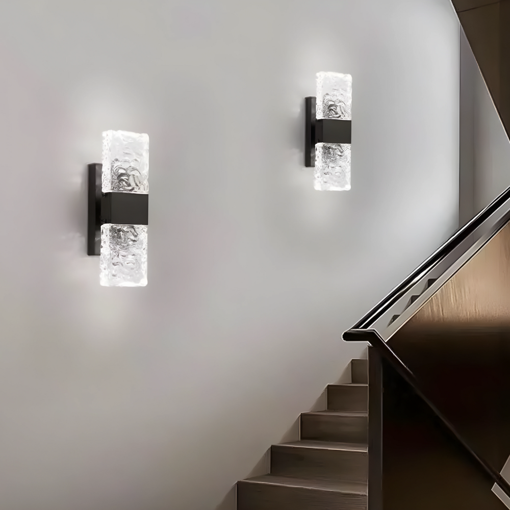Modern Crystal Wall Light Textured Glass LED Sconce - Product detail 4