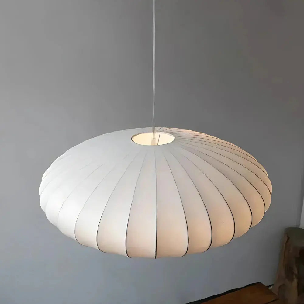 Japandi Pendant Light  Silk Shade With Ribbed Design - Product detail 7