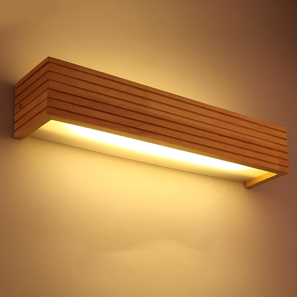 Nordic Wall Light Wooden LED Linear Sconce - Detailed view