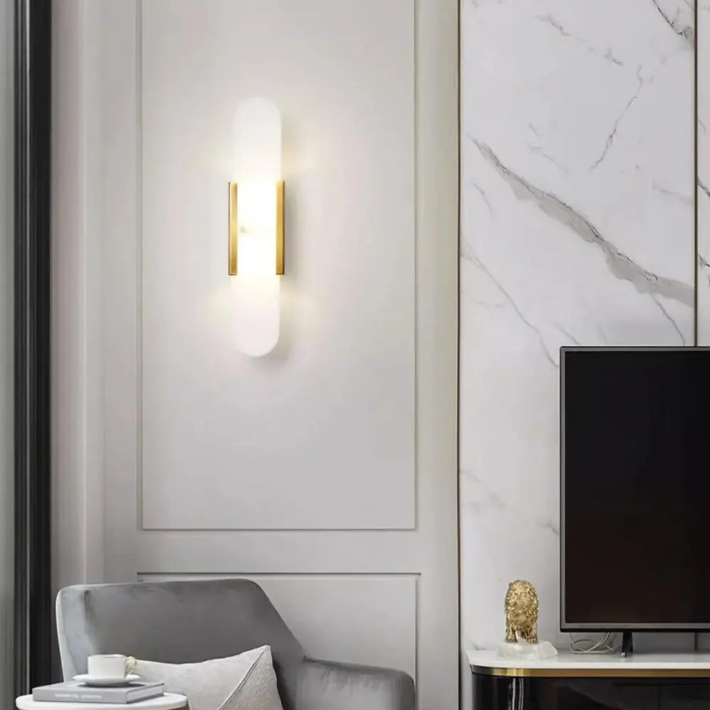Modern LED Wall Sconce White and Gold Capsule Design - Product detail 4