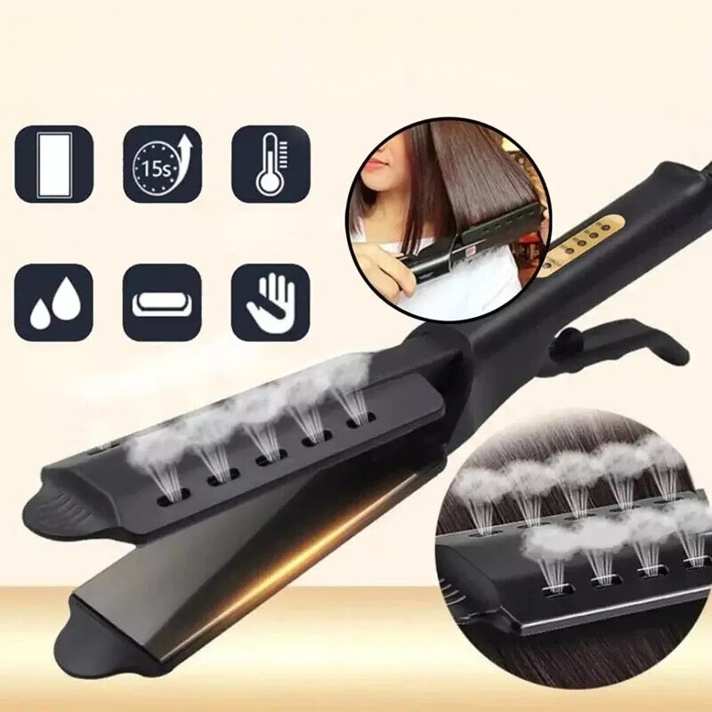 Professional Steam Hair Straightener  Ceramic Plates With Steam Vents - Detailed view