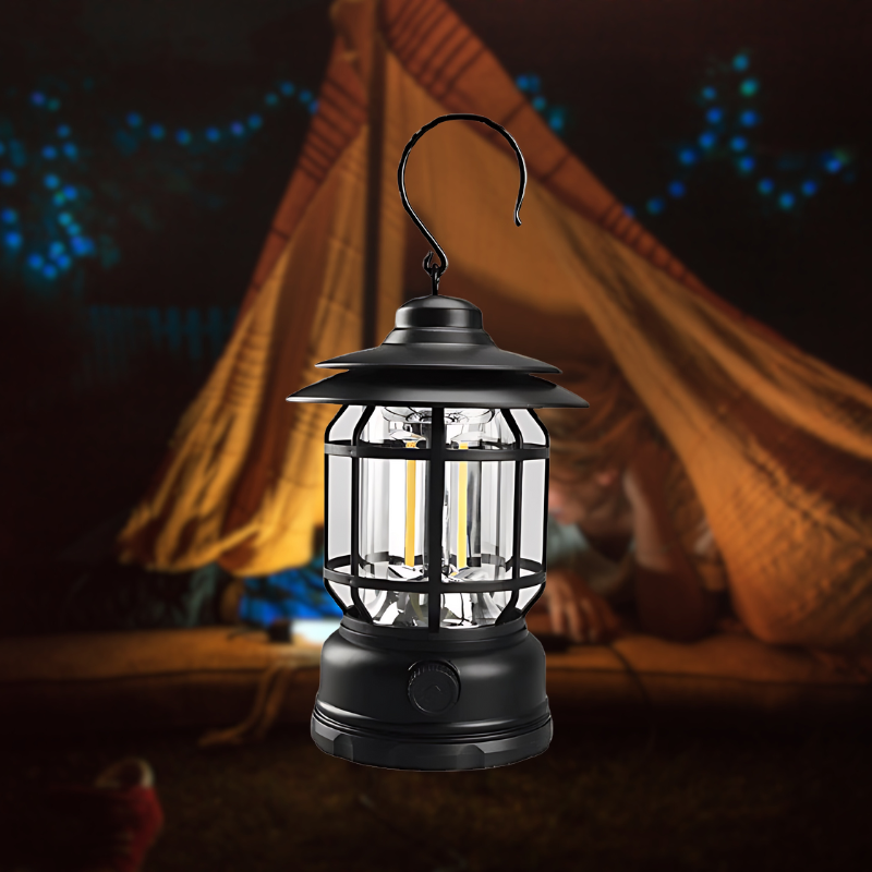 Vintage Outdoor Lantern  Black Metal LED Garden Light - Product detail 4