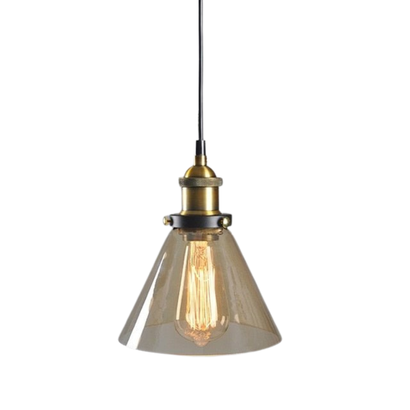Industrial Glass Pendant Light Smoke Grey Vintage Shade - Product detail 15