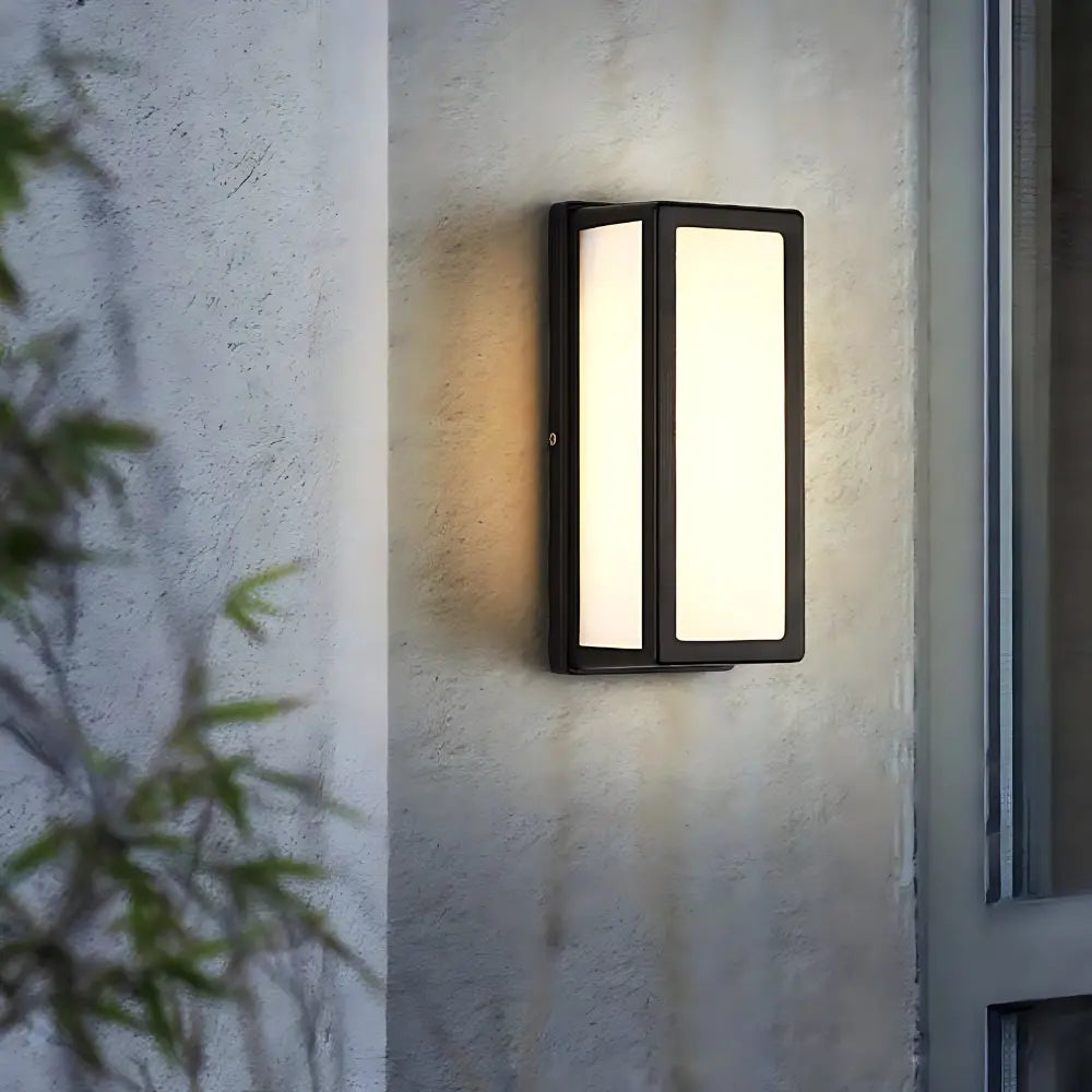 Modern Outdoor Wall Light Black Frame LED Sconce - Product detail 5