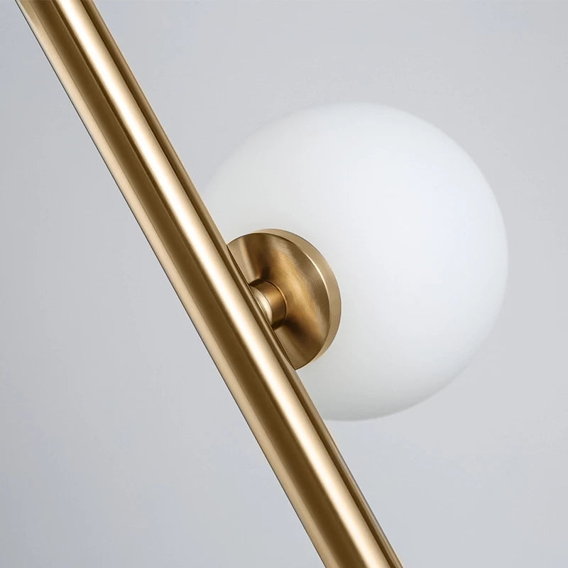 Modern Floor Lamp  Vertical Gold Spheres Design - Product detail 4